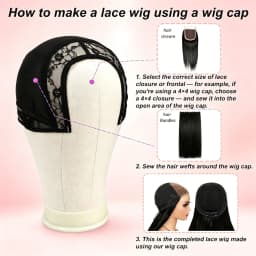 Half Wig Cap With Drawstring For Lace Wig Making Black Semi-Spliced Wig Cap For U Part Wig 4*4 5*5 13*4 13*6 Drawstring Wig Caps