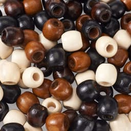 100Pcs/bag 11*12mm Large Hole 5mm Barrel Wood European Loose Beads Mixed Colors Natural Wooden Dreadlock Hair Braid Beads
