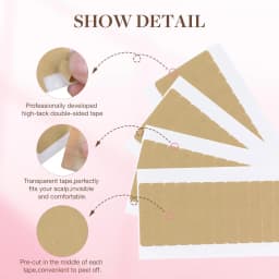 72Tabs(6sheets)Hair Extension Tape Double Sided Adhesive Replacement Tape Professional Strong Tapes for Tape in Hair Extensions