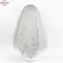 Griffith Cosplay Wig Light Grey Curly Wavy Long Heat Resistant Synthetic Hair Wigs + Wig Cap