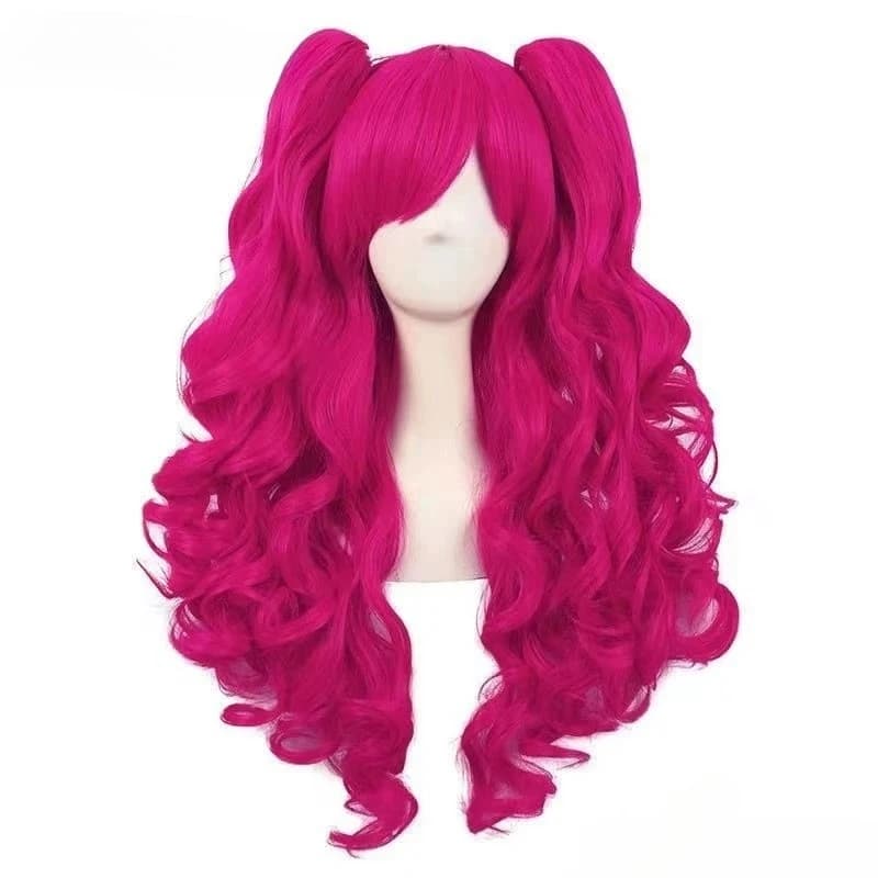 Anime Cosplay Cute Lovely Pink Wig Wavy Curls Party Synthetic Hair Wigs For Halloween Party