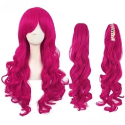 Anime Cosplay Cute Lovely Pink Wig Wavy Curls Party Synthetic Hair Wigs For Halloween Party