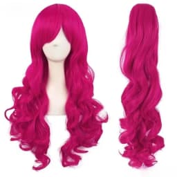 Anime Cosplay Cute Lovely Pink Wig Wavy Curls Party Synthetic Hair Wigs For Halloween Party