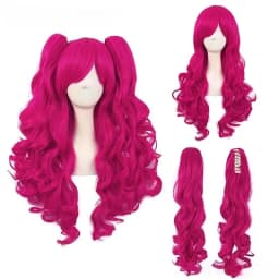 Anime Cosplay Cute Lovely Pink Wig Wavy Curls Party Synthetic Hair Wigs For Halloween Party