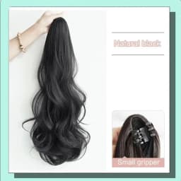 Synthetic Long Straight Claw Clip On Ponytail Hair Extensions 50cm Heat Resistant Pony Tail Hair Piece For Women Daily Party