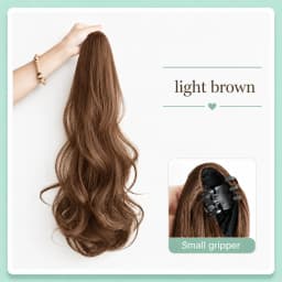 Synthetic Long Straight Claw Clip On Ponytail Hair Extensions 50cm Heat Resistant Pony Tail Hair Piece For Women Daily Party