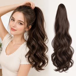 Synthetic Long Straight Claw Clip On Ponytail Hair Extensions 50cm Heat Resistant Pony Tail Hair Piece For Women Daily Party