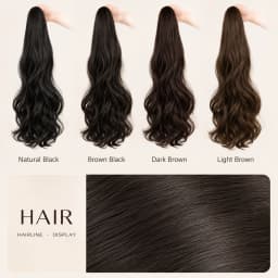 Synthetic Long Straight Claw Clip On Ponytail Hair Extensions 50cm Heat Resistant Pony Tail Hair Piece For Women Daily Party