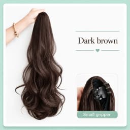 Synthetic Long Straight Claw Clip On Ponytail Hair Extensions 50cm Heat Resistant Pony Tail Hair Piece For Women Daily Party
