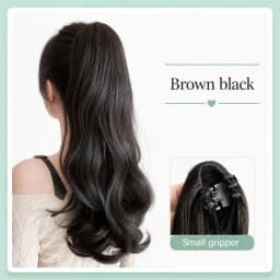 Synthetic Long Straight Claw Clip On Ponytail Hair Extensions 50cm Heat Resistant Pony Tail Hair Piece For Women Daily Party