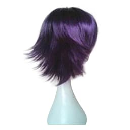 Anime Cosplay Wig Synthetic Hair Wigs Short Curly Purple Black High Temperature Fiber Wigs