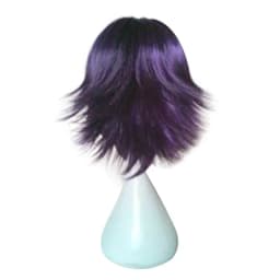 Anime Cosplay Wig Synthetic Hair Wigs Short Curly Purple Black High Temperature Fiber Wigs