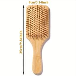 Natural Bamboo Paddle Air Cushion Hair Brush Scalp Massage Anti-Static Detangling Comb Special for Human Hair Wigs