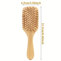 Natural Bamboo Paddle Air Cushion Hair Brush Scalp Massage Anti-Static Detangling Comb Special for Human Hair Wigs