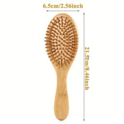 Natural Bamboo Paddle Air Cushion Hair Brush Scalp Massage Anti-Static Detangling Comb Special for Human Hair Wigs