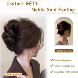 Synthetic wig clip with bun head short and long curly hair clip style flower bud fluffy and fashionable bun head