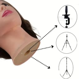 Wig Head Stand Height Adjustable Tripod Wig Stand, Mannequin Head Stand with Rotatable Metal Head for Hairdressing & Wig Tool