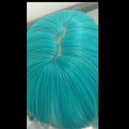 Green Blue Synthetic Long Straight Women Wig with Bangs Lolita Cosplay Fluffy Heat Resistant Wig for Daily Party