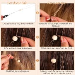 100 Pieces Hair Extension Tools and Bead Device Tool for Hair or Feather Extensions Supplies,DIY Wig Hook Tool Loop Tools
