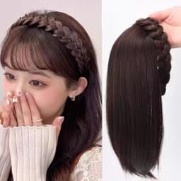 DUTRIEUX Micro-Volume Synthetic Reissue block Wig Replacement Block One-piece Wig Women's Twist Braided Fishbone Hairpiece
