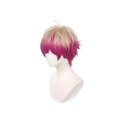 Alexis Ness Anime Cosplay Wig Short Straight Linen Rose Red Synthetic Fiber Wig Suitable for Frien Festival Cosplay