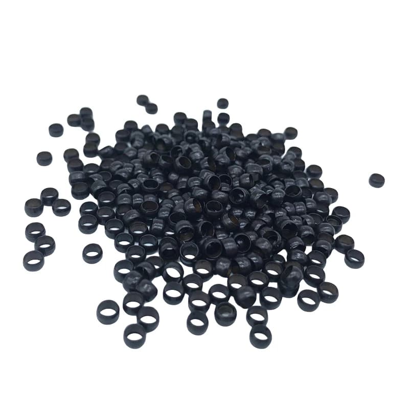 1000Pcs Multipurpose 4.0mm Non-Silicone Nano Lined Beads Copper Nano Rings for Hair Tinsel Feather Extensions Black/Brown/Beige