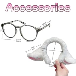 REEWES White Curly Wig For Cosplay Dawn Sheep Synthetic Wig Costume Glasses Hairband Zoo Anime Carnival 100 DAY OF Party