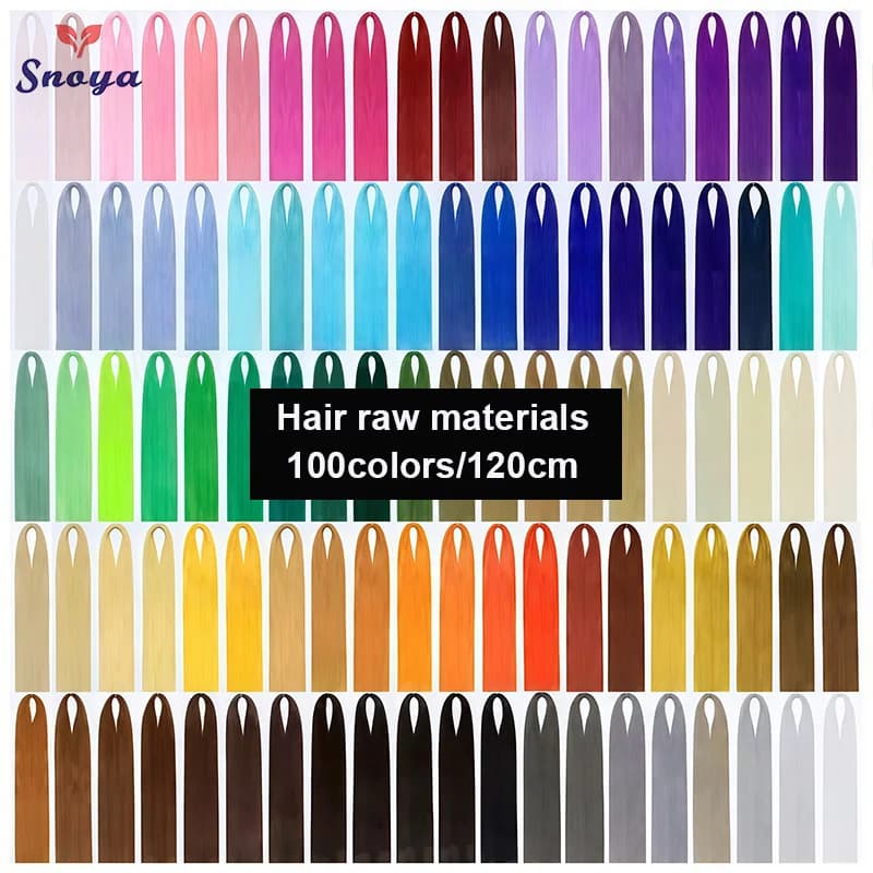 Snoya 120cm synthetic hair raw materials 100 colors used for wig styling/increase hair volume/extend hair length/homemade wig