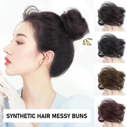 Straight Hair Synthetic Rubber Band Black Brown Bun Women's Natural Hair Circle High Elastic Ponytail Hair Accessories