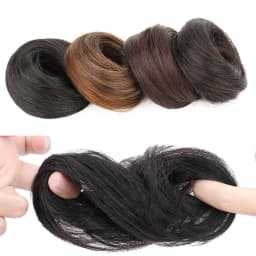 Straight Hair Synthetic Rubber Band Black Brown Bun Women's Natural Hair Circle High Elastic Ponytail Hair Accessories