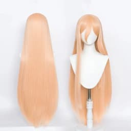 Anime Maakima Poower Cosplay Wig Long Orange Pink Heat Resistant Synthetic Hair Party Role Play Wigs