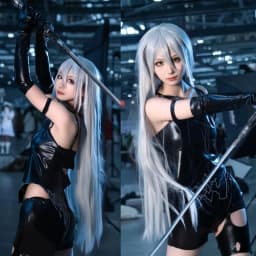 Synthetic Hair Long Gray Wig for Anime Cosplay Halloween Costume Sesshomaru Party Straight Grey Wig with Bangs