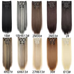 Synthetic 6pcs/set Long Straight Hair Extensions Ultra-Invisible Full Head Clip in Hair Extensions 24Inch for Women Daily Wear