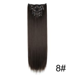 Synthetic 6pcs/set Long Straight Hair Extensions Ultra-Invisible Full Head Clip in Hair Extensions 24Inch for Women Daily Wear