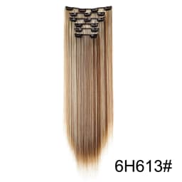 Synthetic 6pcs/set Long Straight Hair Extensions Ultra-Invisible Full Head Clip in Hair Extensions 24Inch for Women Daily Wear