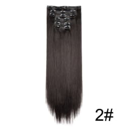 Synthetic 6pcs/set Long Straight Hair Extensions Ultra-Invisible Full Head Clip in Hair Extensions 24Inch for Women Daily Wear
