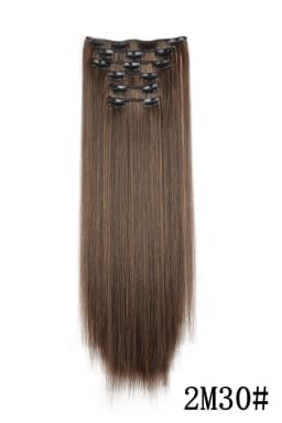 24Inch 16 Clips in Hair Extensions Long Straight Hairstyle Blonde Black Hairpieces Heat Resistant False Hair Daily Use Cosplay