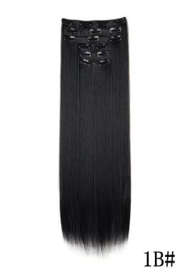 24Inch 16 Clips in Hair Extensions Long Straight Hairstyle Blonde Black Hairpieces Heat Resistant False Hair Daily Use Cosplay