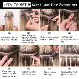 1000pcs Nano Ring Microlinks Hair Extensions Kit, Micro Beads Pulling Hook & Microbead Loop Tool, for Hair Extensions