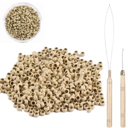 1000pcs Nano Ring Microlinks Hair Extensions Kit, Micro Beads Pulling Hook & Microbead Loop Tool, for Hair Extensions
