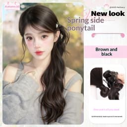 Synthetic Wig Ponytail Extensions Wig Claw Clip Natural Wave Ponytail Hairpieces with Hair Scrunchie for Women Daily Use Hair Pi