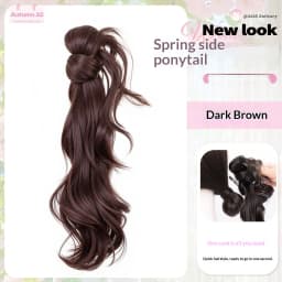 Synthetic Wig Ponytail Extensions Wig Claw Clip Natural Wave Ponytail Hairpieces with Hair Scrunchie for Women Daily Use Hair Pi