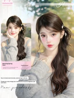 Synthetic Wig Ponytail Extensions Wig Claw Clip Natural Wave Ponytail Hairpieces with Hair Scrunchie for Women Daily Use Hair Pi