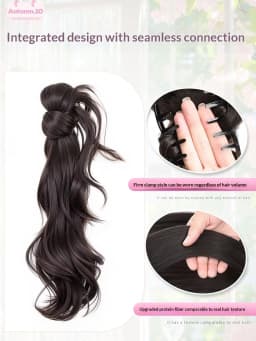 Synthetic Wig Ponytail Extensions Wig Claw Clip Natural Wave Ponytail Hairpieces with Hair Scrunchie for Women Daily Use Hair Pi