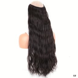 Synthetic Hair Fake Hair Extensions Clip Hairpiece V-Shaped Half Wig Natural Wavy Extension False Strands On Hairpins Women