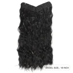Synthetic Hair Fake Hair Extensions Clip Hairpiece V-Shaped Half Wig Natural Wavy Extension False Strands On Hairpins Women