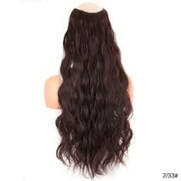 Synthetic Hair Fake Hair Extensions Clip Hairpiece V-Shaped Half Wig Natural Wavy Extension False Strands On Hairpins Women