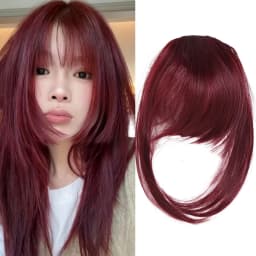 Synthetic high-level comic bangs wig women's forehead clip bangs heat-resistant natural black for daily use