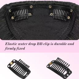 Synthetic high-level comic bangs wig women's forehead clip bangs heat-resistant natural black for daily use
