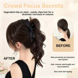 Synthetic Fiber Long Wavy Ponytail Hairpiece Clip In Hair Extension with Bow Easy Wear Volume Hairpiece Natural Look